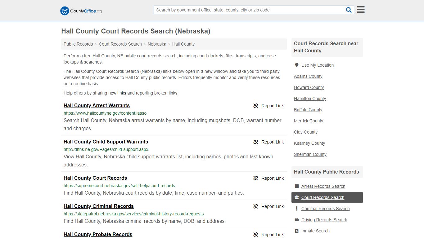 Hall County Court Records Search (Nebraska) - County Office